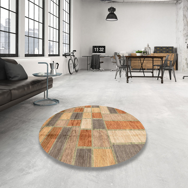 Abstract Indoor Rug, Round 5'