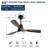 48 Inch Low Profile Ceiling Fan DC 3 Solid Wood Fan Blade Noiseless Reversible Motor Remote Control With Light