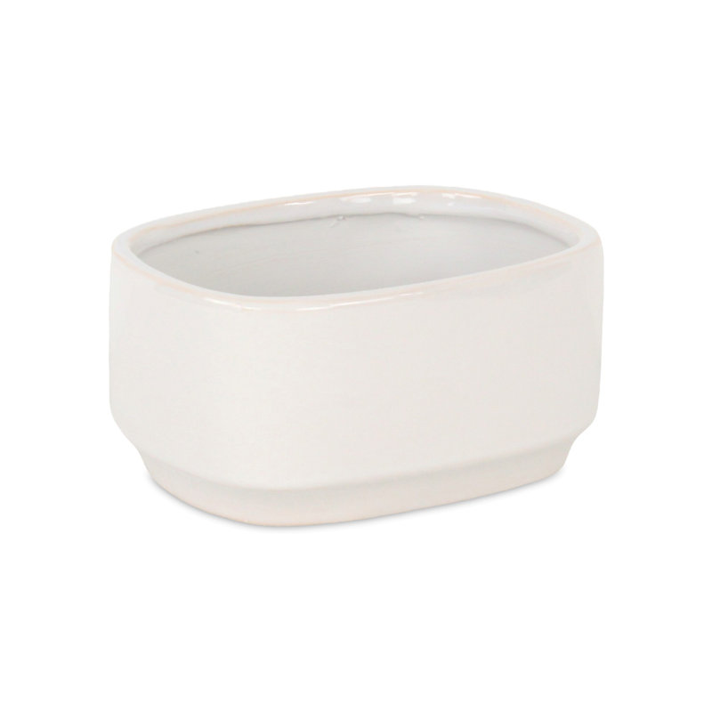 Pot en céramique Lytchett, H 4,25 po x l 8,5 po x P 6,5 po, Blanc