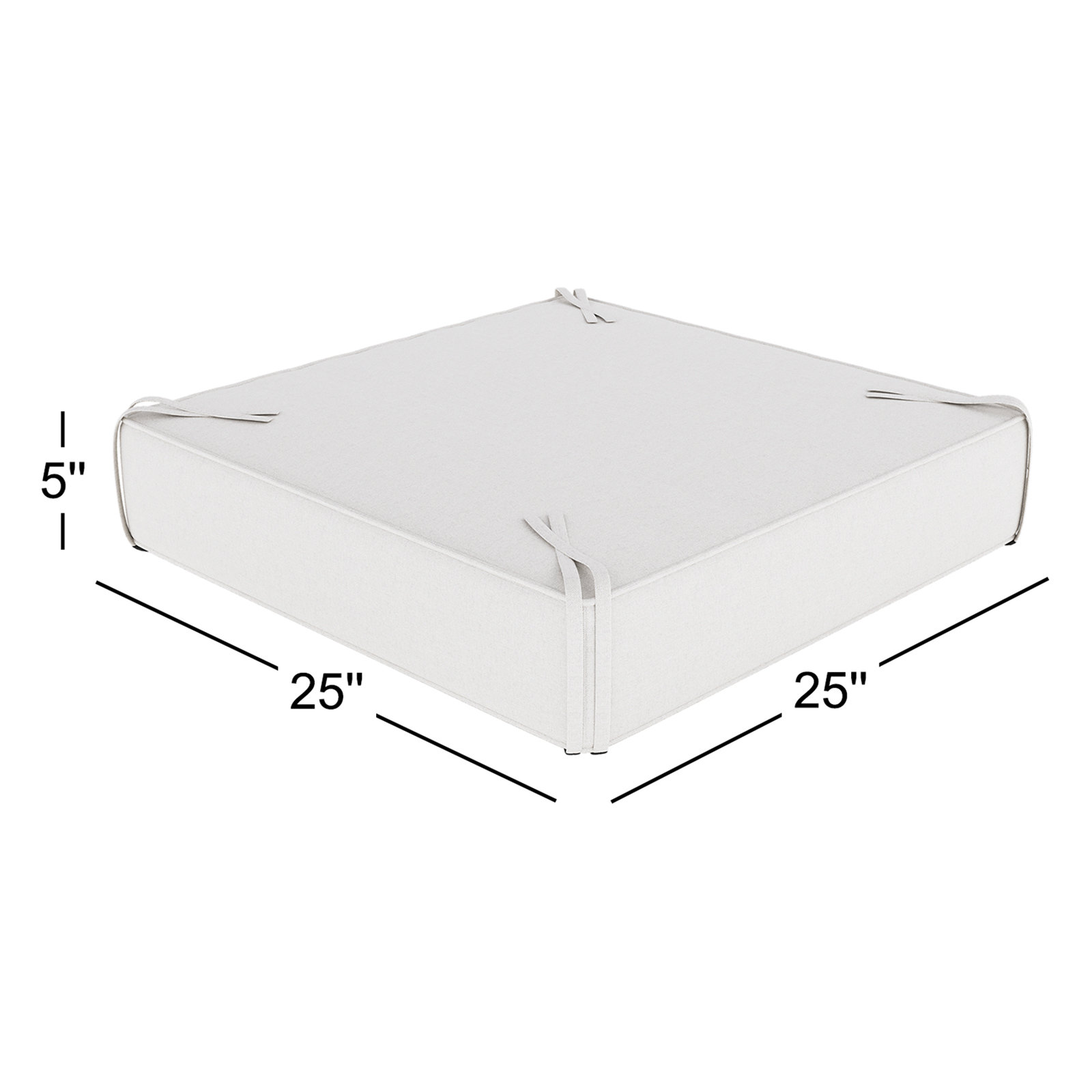 Sunbrella Outdoor Ottoman Cushion, Canvas Natural Sunbrella® Canvas