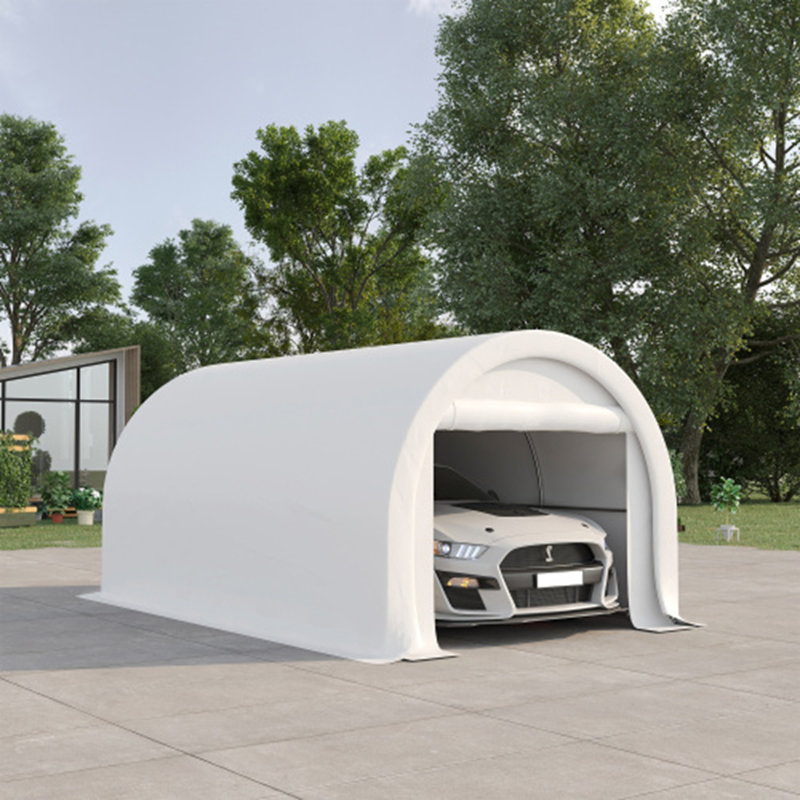Carport, Heavy Duty Portable Garage Storage Tent with Large Zippered Door, Anti-UV PE Canopy Cover for Car, Truck, Boat, Motorcycle, Bike, Garden Tools, Outdoor Work