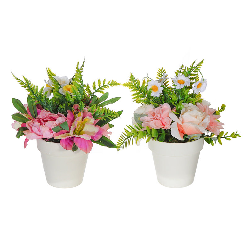 Bouquet artificiel, arrangements floraux en pot