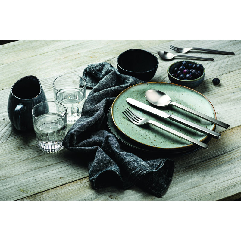 STILE By PININARINA 5 - Piece Stainless Steel Flatware Set - Service for 1, Ice Black Gold