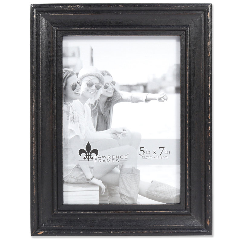 Montesano Wood Beveled Picture Frame, Weathered Black, 5" x 7"