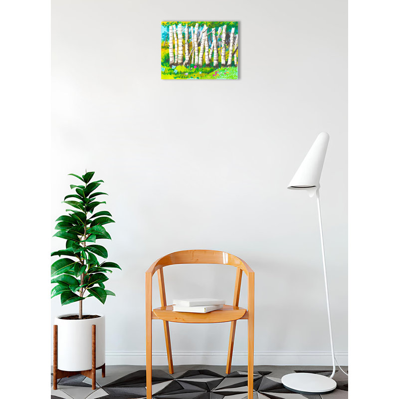 "Birch Trees III" by Elizabeth Stacke Painting Print on Wrapped Canvas, 12" H x 16" W x 1.5" D