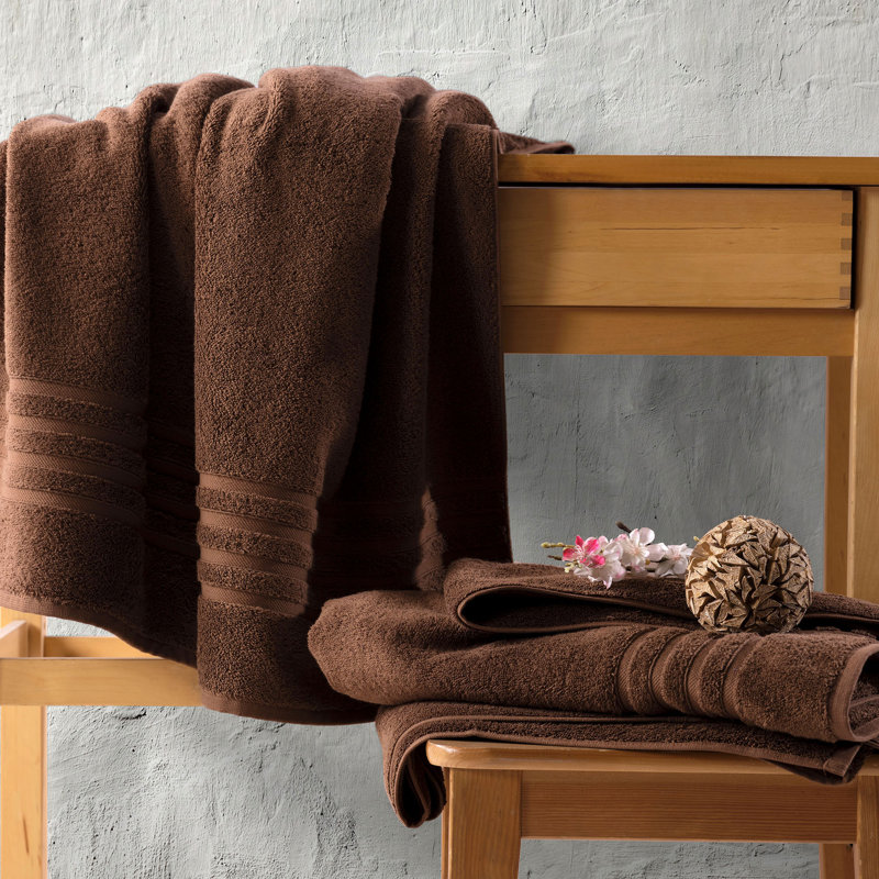Ensemble de 2 draps de bain géants 100% coton, surdimensionnés et absorbants, Brun