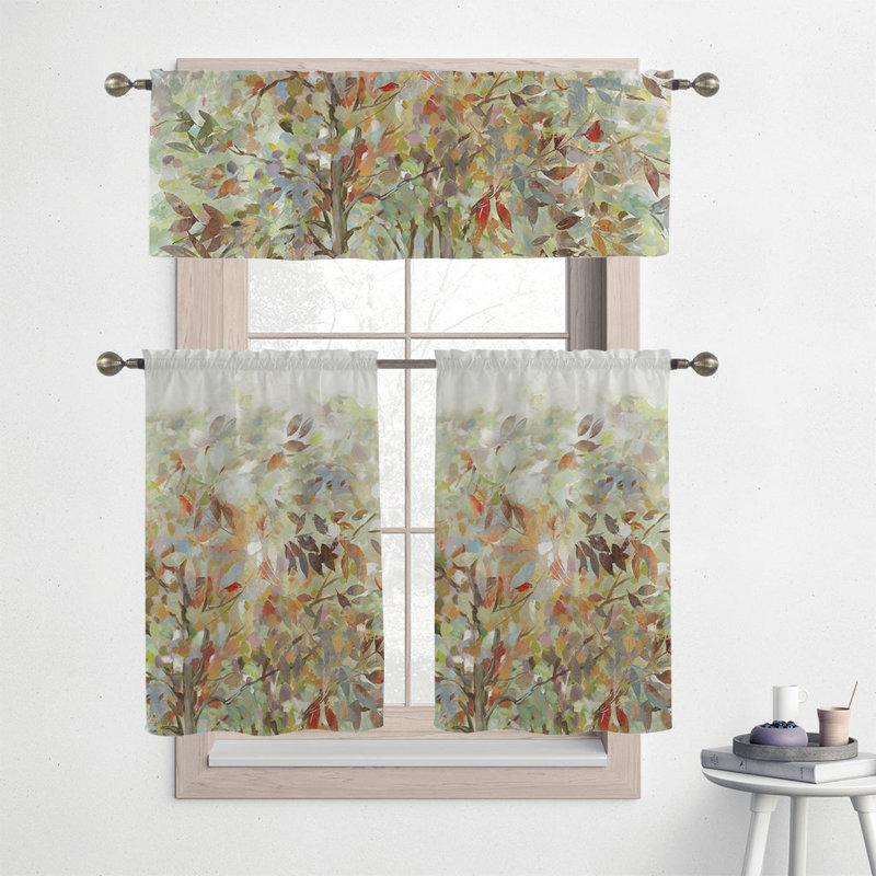 Nature's Melody Multicolor Polyester Light-Filtering Kitchen Tier Set
