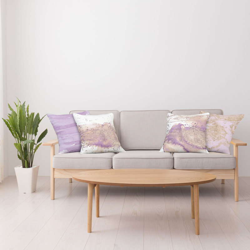 Housse de coussin Moncalieri, 24 po x 24 po, Beige / mauve