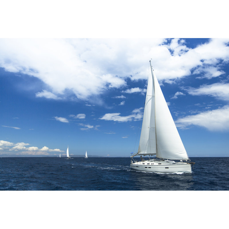 Sailboats by DimaBerkut - Wrapped Canvas Print, 30cm H x 46cm W