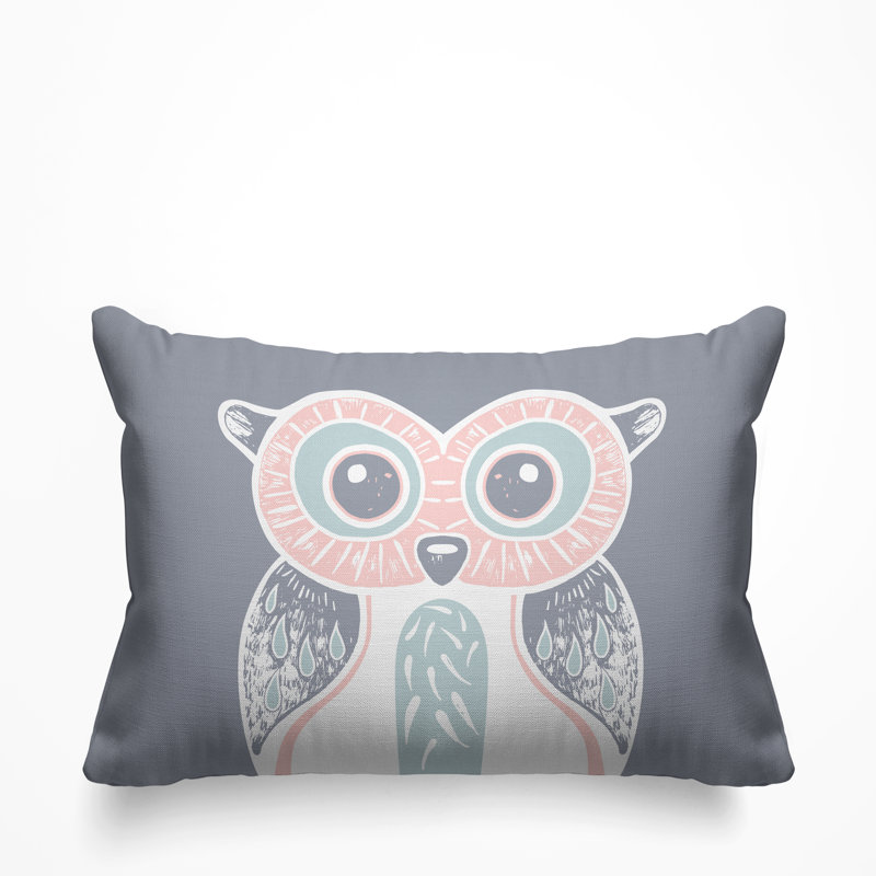 Coussin intérieur Addison Woodland Owl, gris