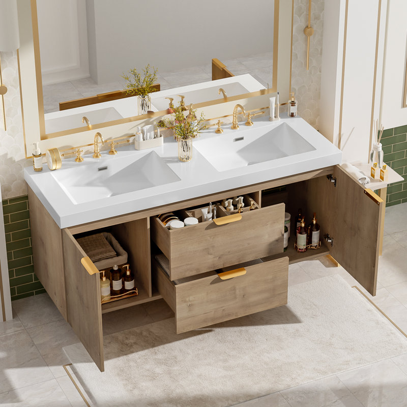 Meuble-lavabo de salle de bain SerenityDuo, With Handle