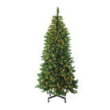 7.5' Pre-Lit LED Slim Olympia Pine Artificial Christmas Tree - Warm White Lights