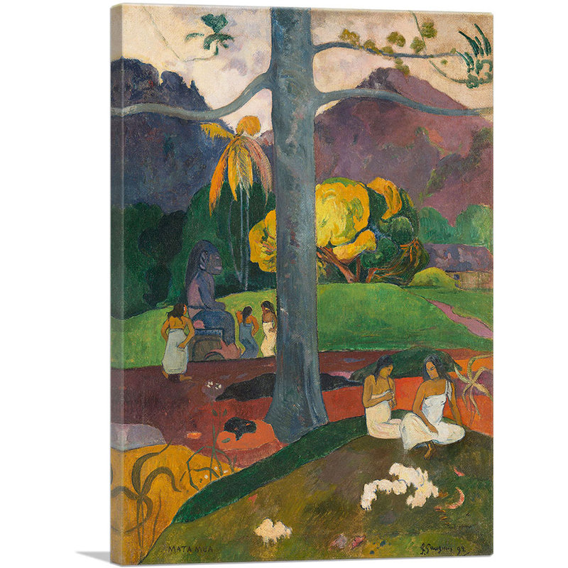 «In Olden Times - Mata Mua 1892» par Paul Gauguin, reproduction d'art sur toile tendue, H 40 po x l 26 po x P 1,5 po