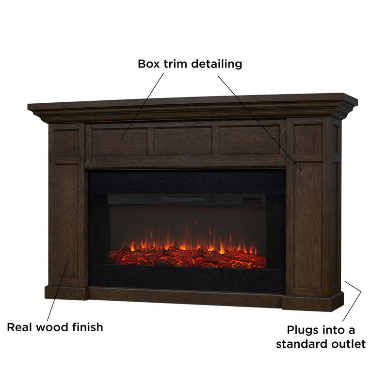 Alcott 75" Landscape Electric Fireplace by Real Flame, Aged Barrel, Standard