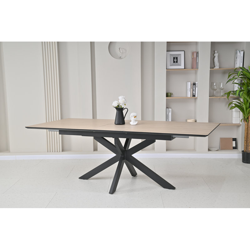Deebora Extension Dining Table, Oak Wood, 76cm H x 140cm W x 90cm D