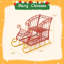 Chariot de traîneau de Noël en métal