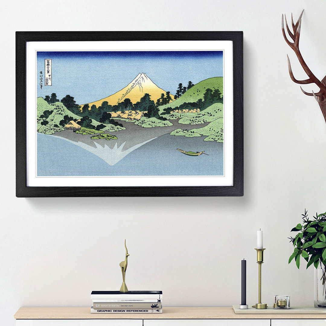 Mount Fuji Reflection by Katsushika Hokusai - Picture Frame Painting Print
