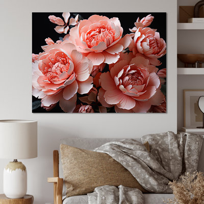" Coral Shining Peonies In Radiance "