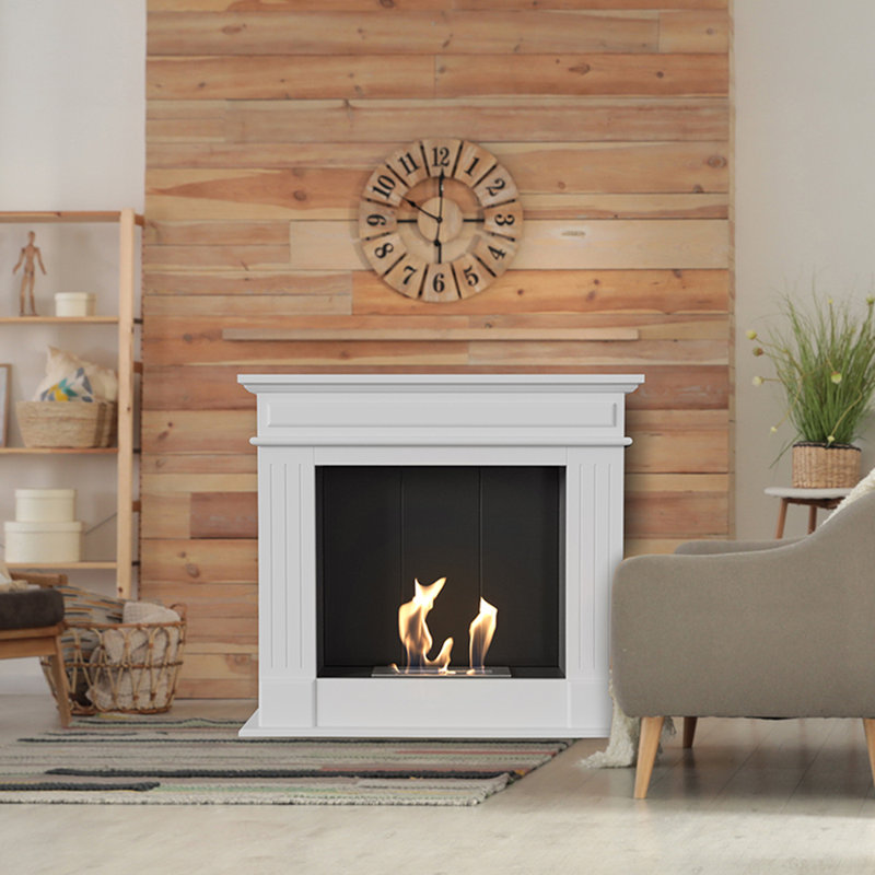 37.8'' W Bio-Ethanol Fireplace, White