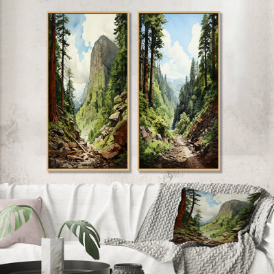 Majestic Giants - Ensemble de 2 impressions sur toile de séquoia