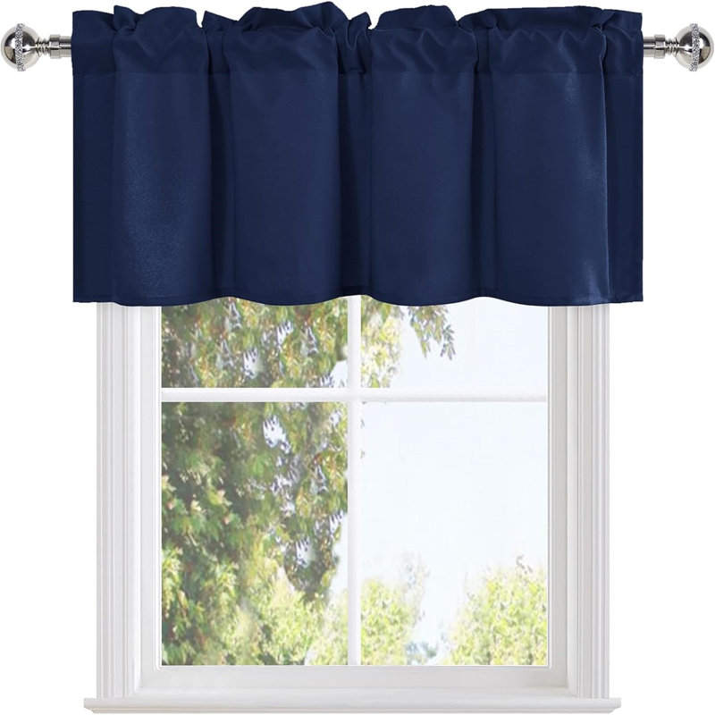 1 Panel Valance Curtains for Living Room, Kitchen Valance for Windows, Basement Window Curtains, 42 X 12 Inch, 42" W x 12" L