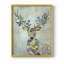 Fantastic Florals Deer, Portrait, reproduction encadrée - bois massif-2012393644-2012393646