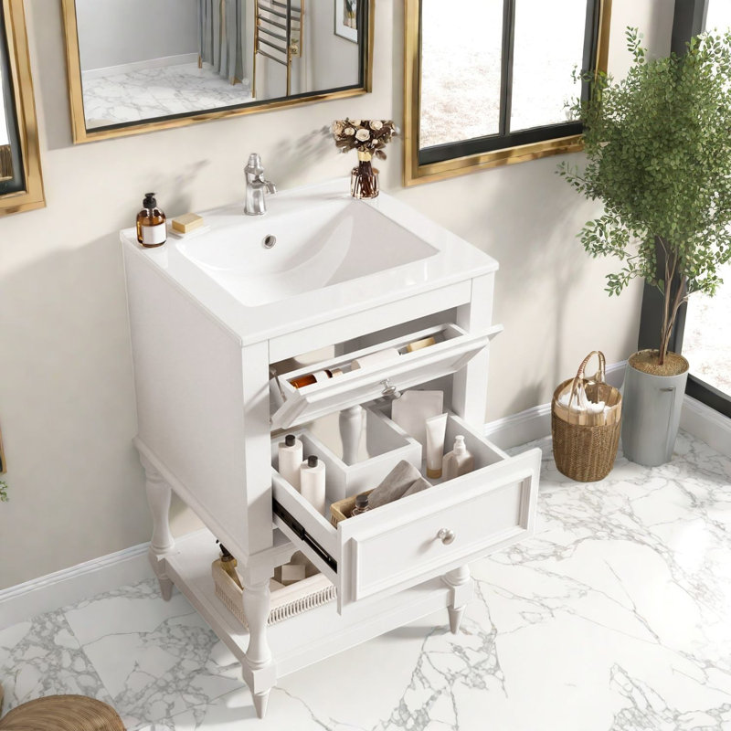 Single Bathroom Vanity with Ceramic Top