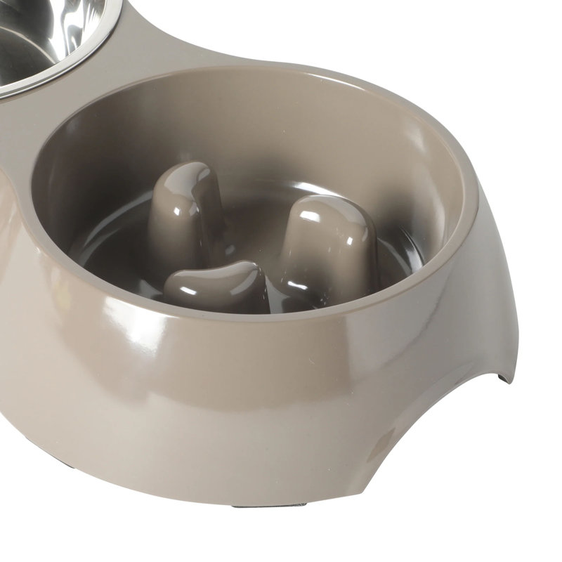 Distributeur de croquettes double en mélamine Gibson Home, gris, Grey