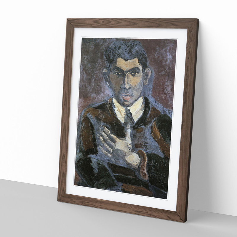 Portrait of a Man Vol.2 by Walter Gramatte - Picture Frame Painting, Walnut Framed, 36cm H x 27cm W x 2cm D