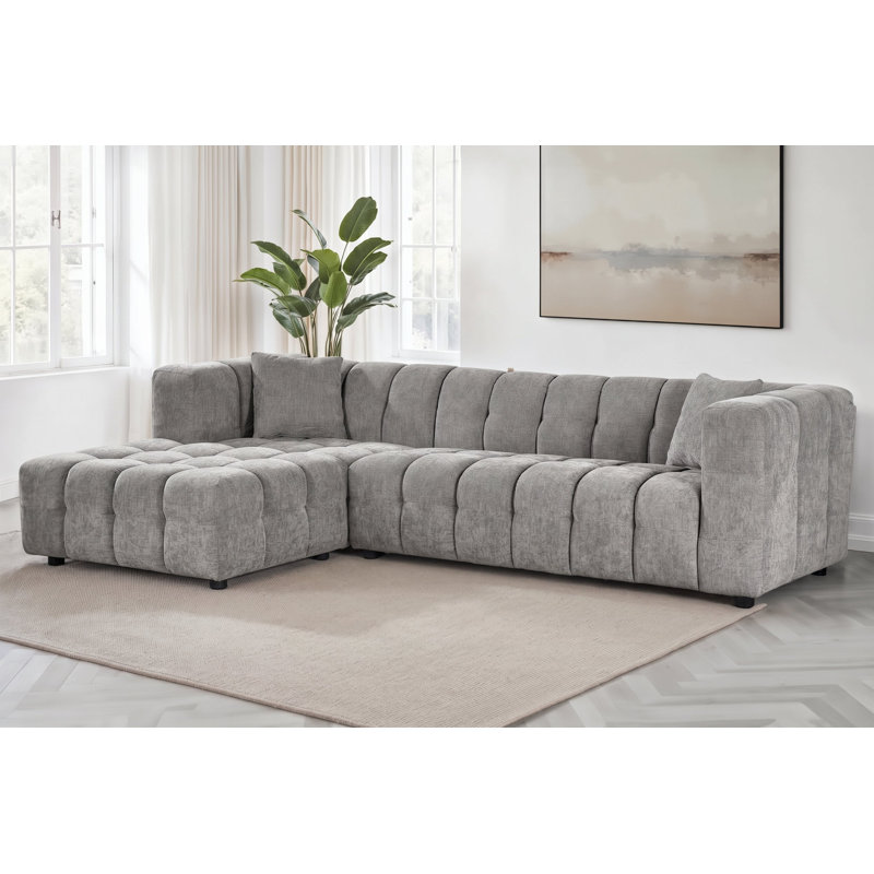 5 Seater Corner Sofa , Without Ottoman, Left Hand Facing, Grey