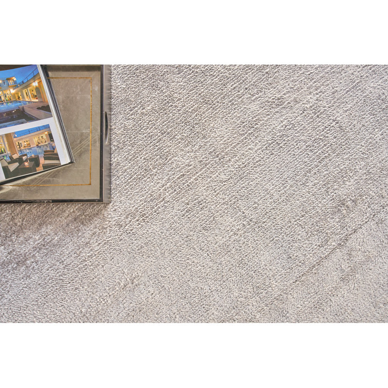 Plush Area Rug in Light Silver, Rectangle 10' x 14'