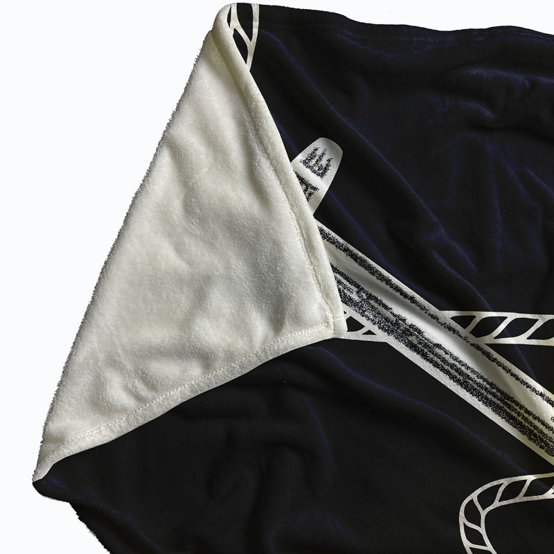 Exton Plain Weave / Muslin Throw Blanket, Navy