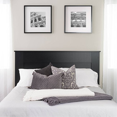 Xochitl Queen Headboard, Flat Wood Panel Headboard, 2.25" D x 64.5" W x 48" H, Black