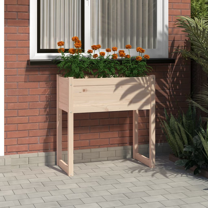 Aref Wood Raised Garden Bed, Brown, 81cm H x 78cm W x 40cm D