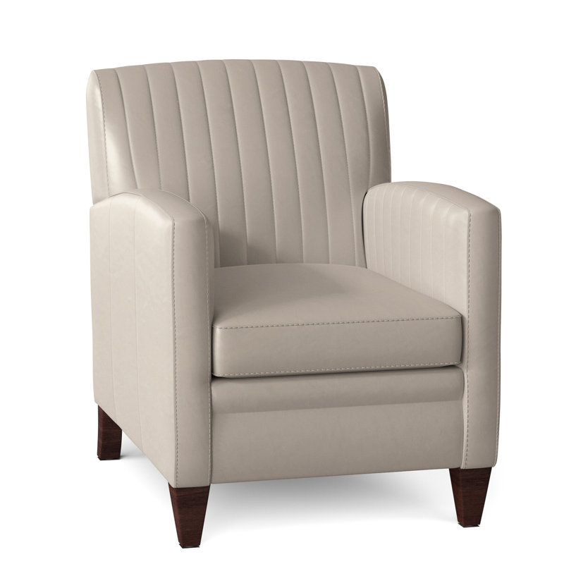 Barnabus Leather Club Chair, Outsider Raven Genuine Leather, Mahogany