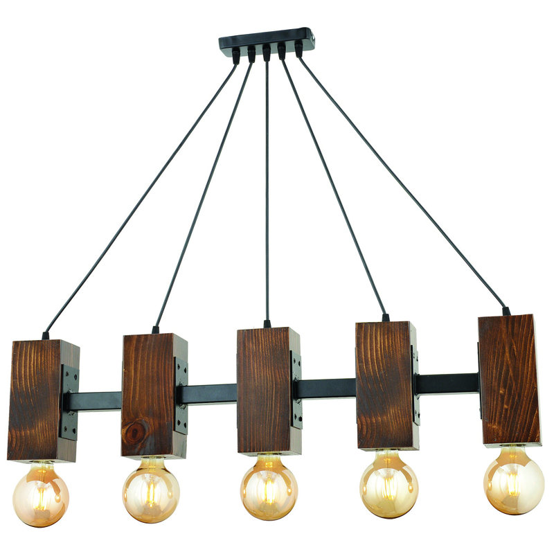 Luminaire suspendu linéaire à 5 lumières pour îlot de cuisine Biorn