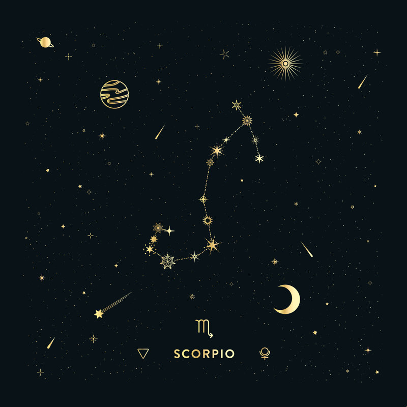 Scorpion Constellation en or, H 20 po x l 20 po