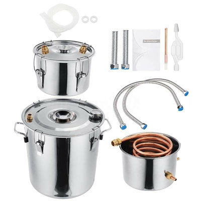 8 Gallon Alcohol distillation Still Spirits Kit Water Alcohol Distiller Tube Boiler Home Brewing Kit