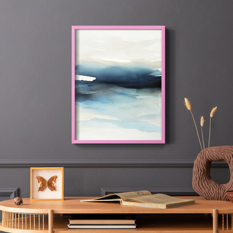 «Waves II», reproduction encadrée - bois massif, Noir, H 20 po x l 16 po