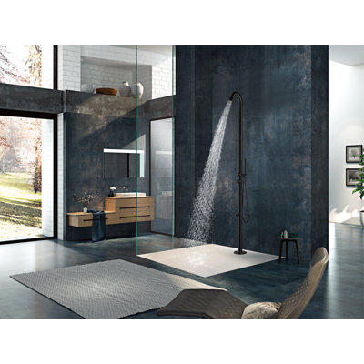 Temperature Controlled Stainless Steel Free Standing Outdoor Shower and Footwash Spout