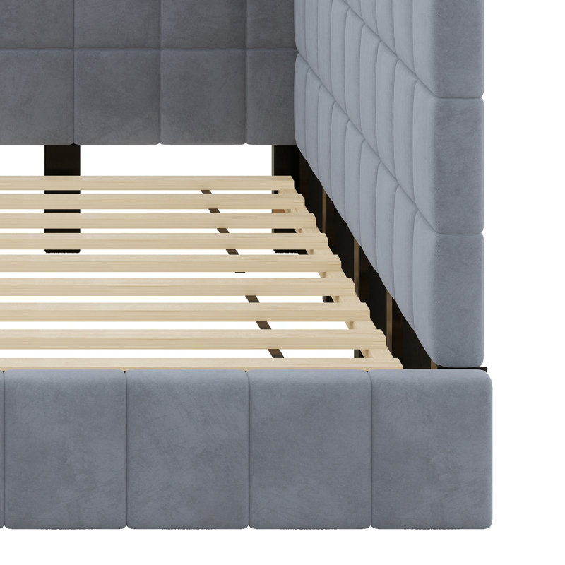 Upholstered Daybed/Sofa Bed Frame, Gray