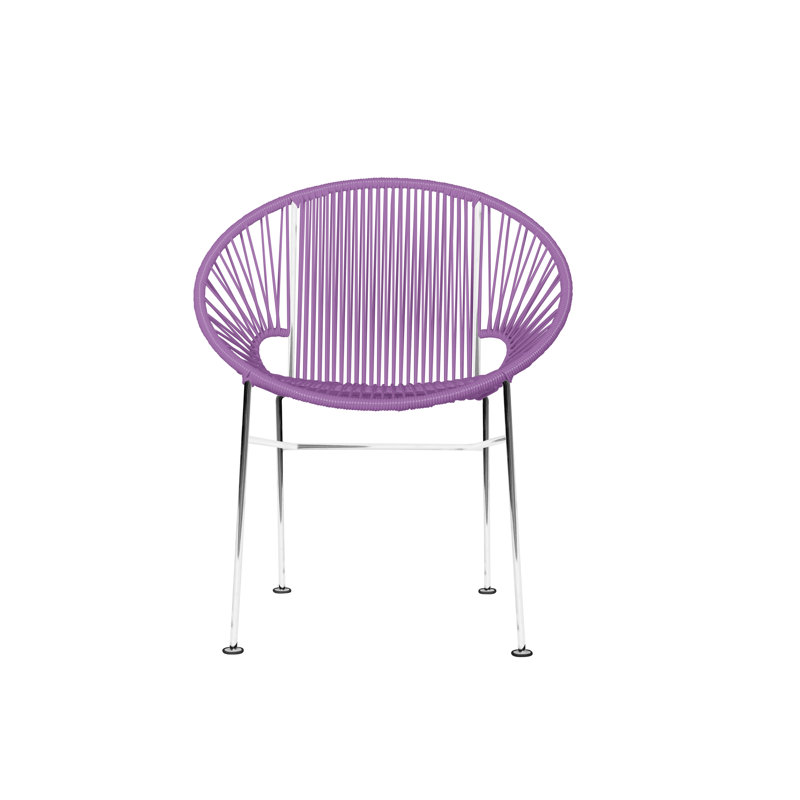 Concha Indoor/Outdoor Handmade Dining Chair, Chrome, Orchid