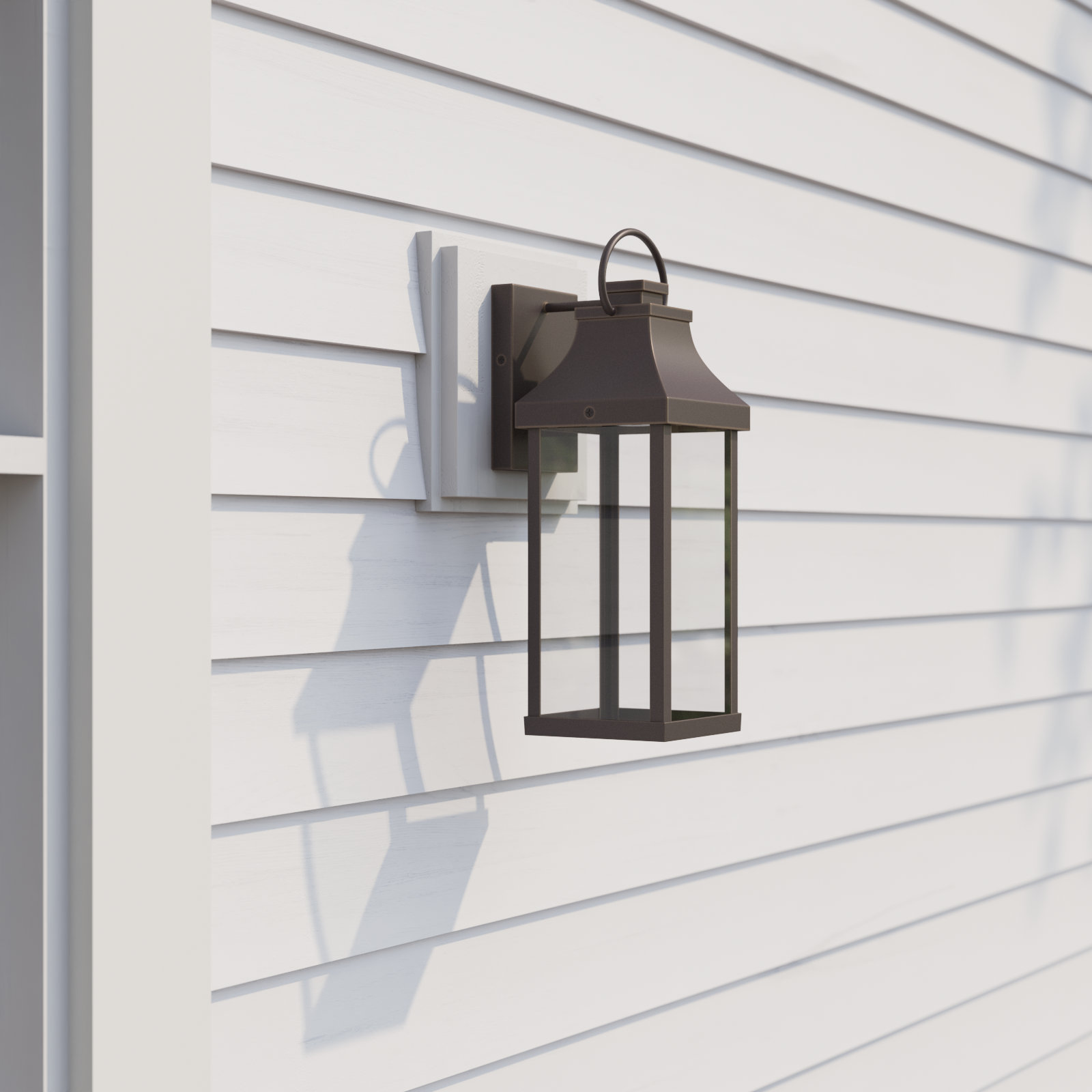 Parker Outdoor Wall Lantern, Oiled Bronze, 17.25"H x 6"W x 7.5"D