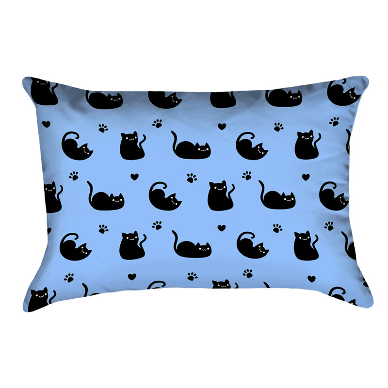 Housse de coussin Katelyn Elizabeth, Bleu, Faux lin