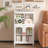 Abdullah Foldable Storage Cabinet with Shelves, Clear Double Doors & Rolling Wheels