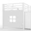 Lit mezzanine simple avec espaces de rangement multiples et lumières intégrées