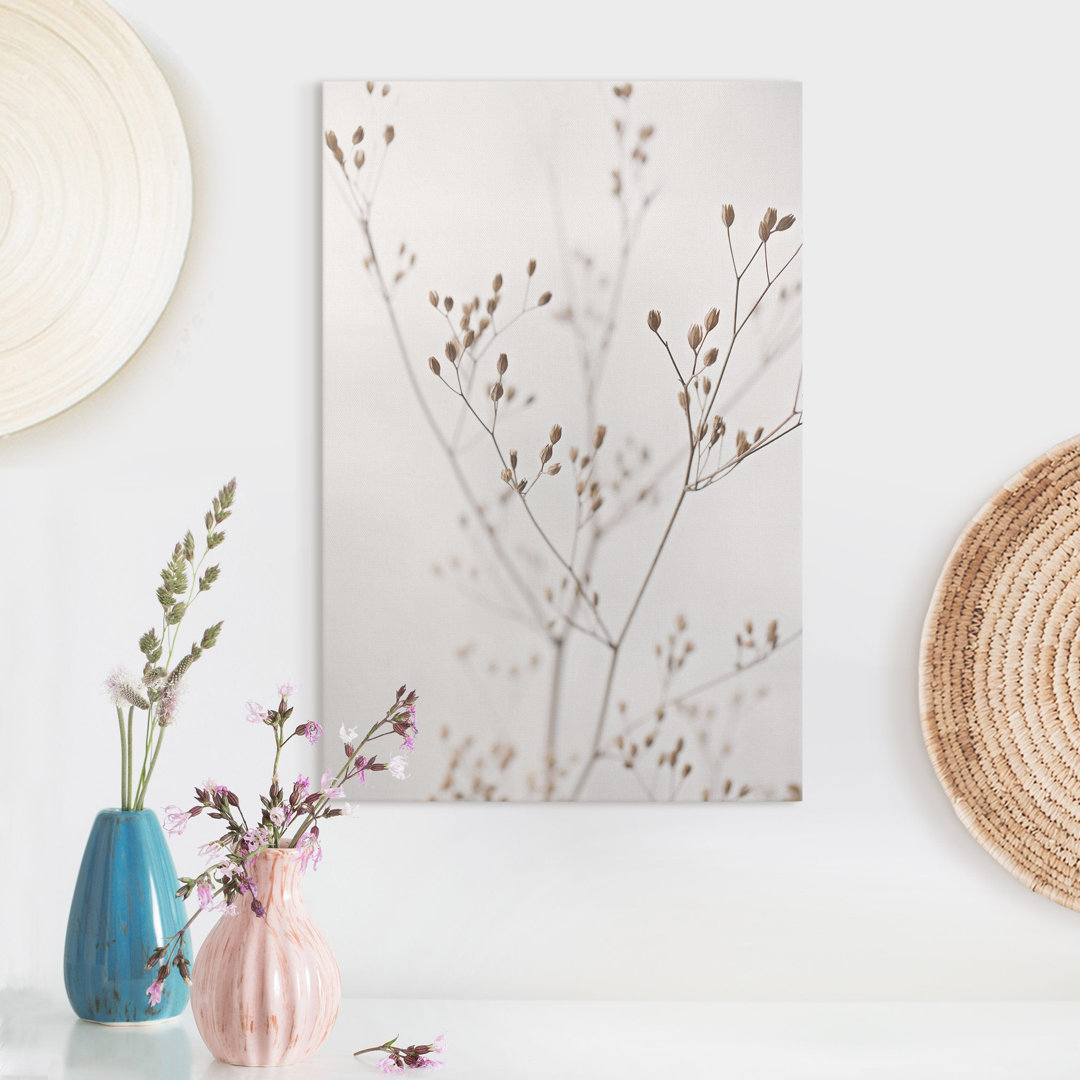 Leinwandbild Delicate Buds on a Wild Flower Branch von Monika Strigel