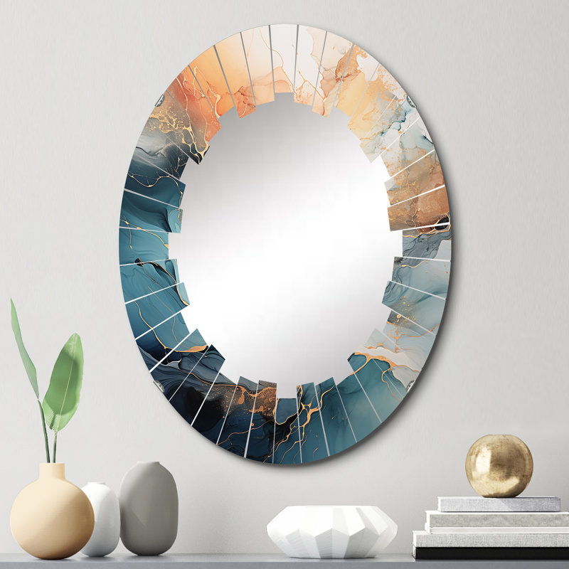 Meitner - Miroir mural moderne ovale, 30 po x 20 po