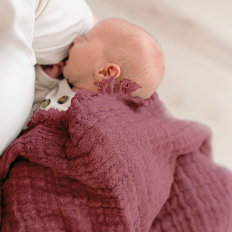 Blush Ombre Muslin Blanket, Green