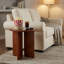 Table d'appoint ronde Mares en bois de teck massif 18 x 18 x 18